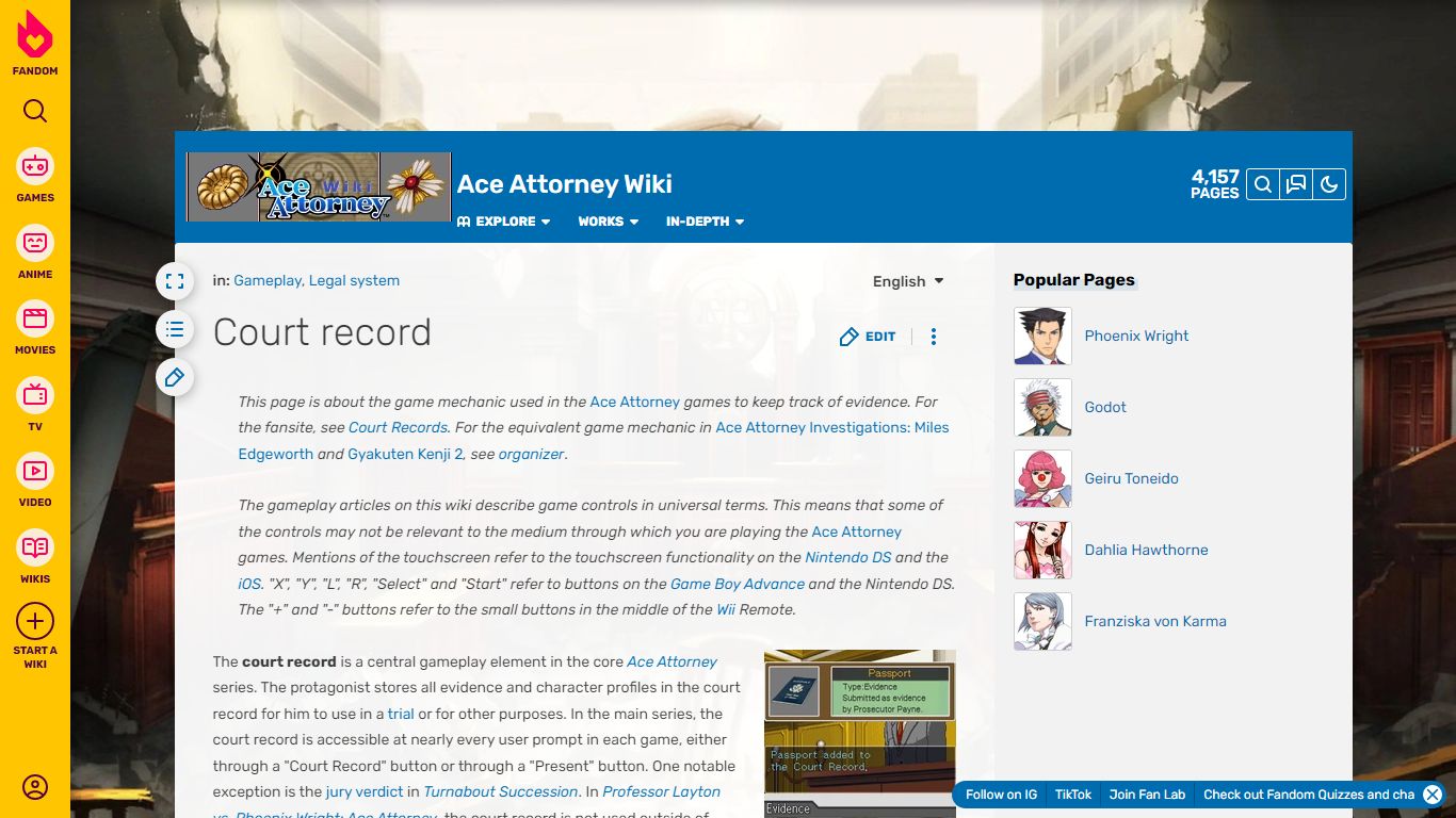 Court record | Ace Attorney Wiki | Fandom