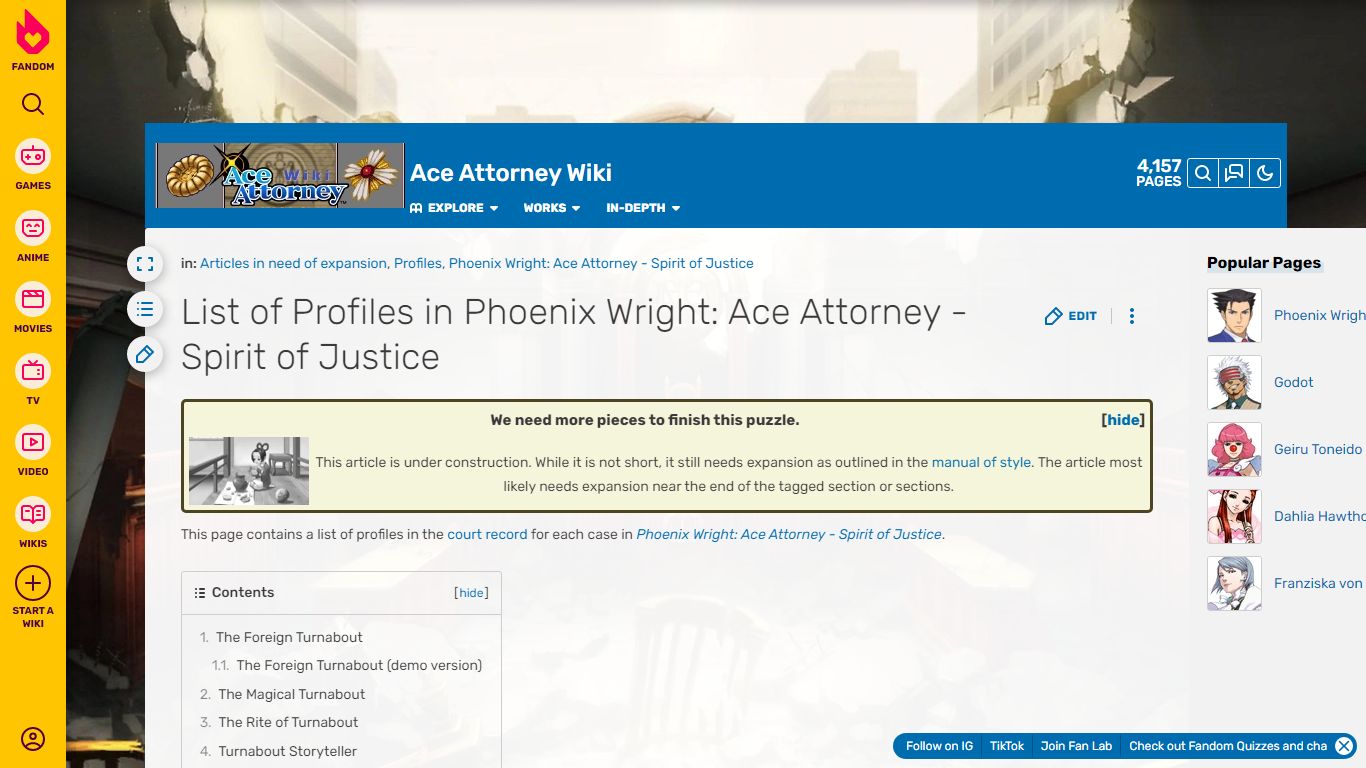 List of Profiles in Phoenix Wright: Ace Attorney - Spirit ...